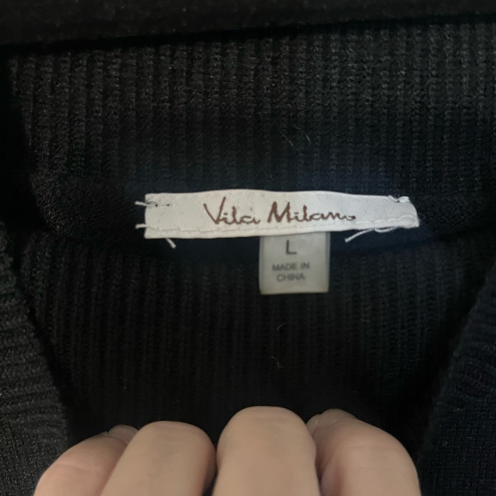 Elegant Black Turtleneck Sweater Women's 286 - Picture 3 of 4